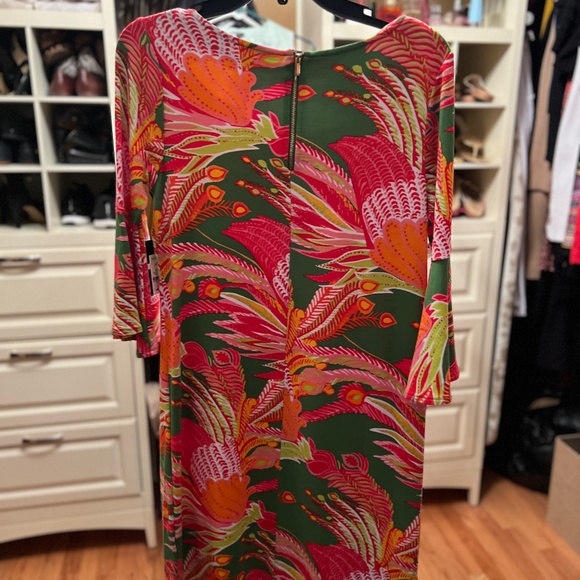 Crown & Ivy Dress, Coral, green, pink, Size PP - Picture 4 of 4